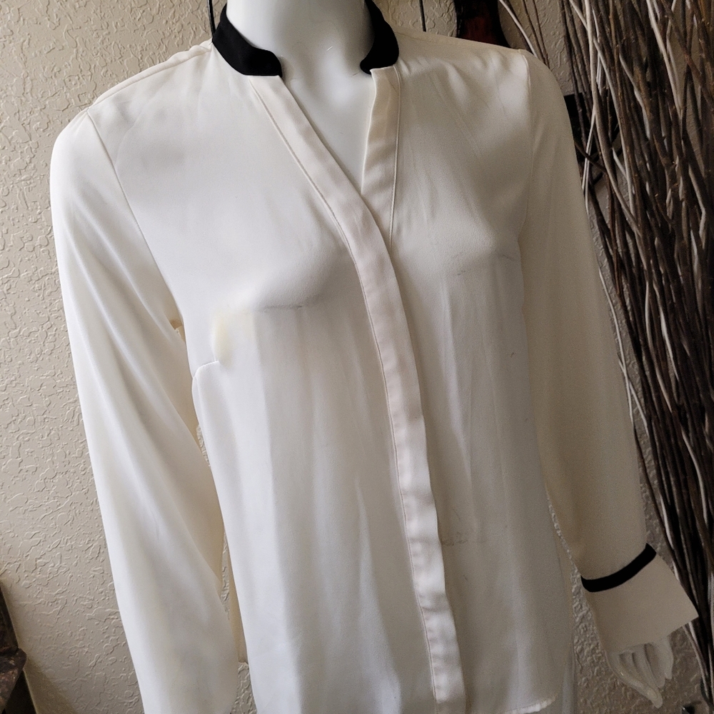 7th Avenue Marshmallow White 100% Polyester Blouse